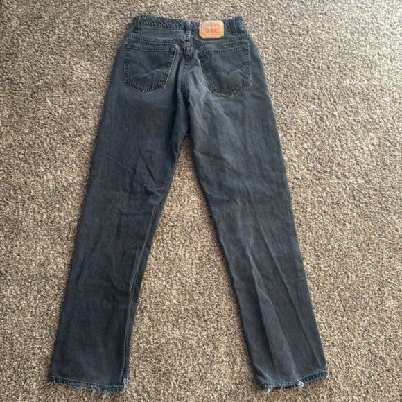 Vintage Levis Euro Wide Leg 32 x 35 Faded Black Jeans - Picture 7 of 12